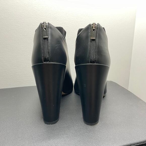 VINCE Black Boyard Two Tone Peep Toe Ankle Boots US 10 - Picture 5 of 10